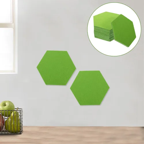 Miniatura 3 de MAGICLULU Paquete de 12 azulejos de pared de fieltro hexagonales, paneles acústicos para el hogar, oficina, aula