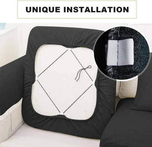 Miniatura 3 de Ntomtuex Funda de cojín de lino para sofá, funda de sofá para muebles, protector de cojín de silla de repuesto para mascotas, funda de sofá biplaza