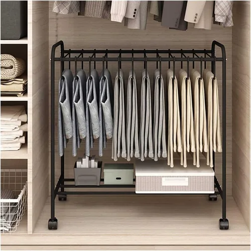 Organizador de armario con 20 ganchos para pantalones, jeans, bufandas, faldas, estante de secado portátil y multifuncional para almacenamiento en