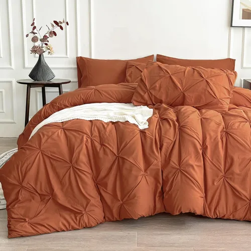 Miniatura 18 de Maple&Stone Juego de Edredón Twin XL, Juegos de Ropa de Cama Extra Largos de 5 Piezas para Dormitorio, Cama en una Bolsa con Edredón Pintuck, Beige