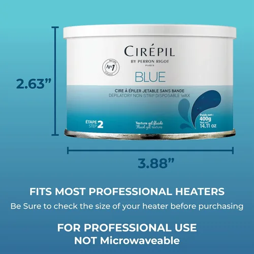 Miniatura 5 de Cirepil - Azul - Lata de cera dura de 400g / 14.11 oz - Cera para cara y cuerpo, sin fragancia y sin tiras necesarias - Perfecta para piel sensible