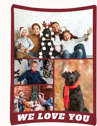 Miniatura 15 de Manta personalizada para parejas con collage de fotos, manta personalizada para parejas, súper suave y acogedora para regalos del día de San