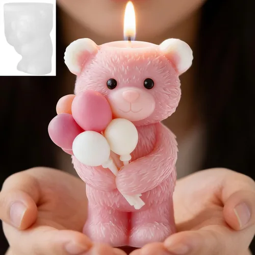 Miniatura 15 de Konrisa Moldes de vela de burbujas 3D, moldes de silicona con 15 cavidades para hacer velas de cera de soja, moldes de pastel de burbujas