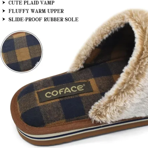 Miniatura 2 de COFACE Pantuflas de espuma viscoelástica para mujer, cómodas y cálidas, con forro de cojín acogedor