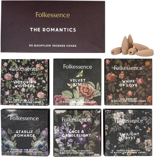 Miniatura 12 de Folkulture Conos de incienso de reflujo (20 conos) Paquete de 20 lloviznas de caramelo de vainilla y crumble de limón de arándanos Conos