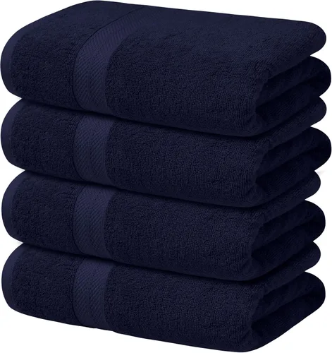 Miniatura 15 de Avalon Towels Juego de 4 toallas de baño beige (27 x 54 pulgadas), 100% algodón absorbente y de secado rápido, toallas beige para baño, súper suaves