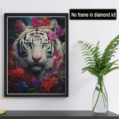 Miniatura 2 de Reofrey Kits de arte de diamantes de bricolaje para adultos, tigre, animal de taladro completo, kit de pintura de diamantes de imitación redondos