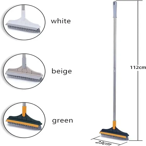 Miniatura 8 de Cepillo de limpieza 2 en 1 con mango largo resistente, potente cepillo de ducha y raspador 2 en 1 con rascador suave, cepillo de cerdas