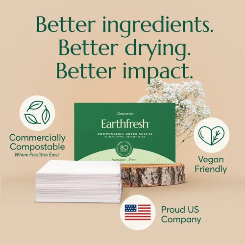 Miniatura 7 de Cleanomic Earthfresh - Suavizante de tela para secadora, suaviza y elimina la adherencia estática, suavizante vegano con aceites esenciales sin