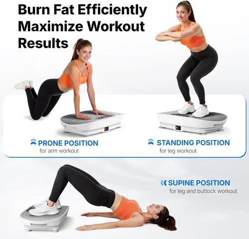 Miniatura 4 de MERACH Vibration Plate Exercise Machine, Curved Vibration Plate for Lymphatic Drainage Weight Loss, Vibrating Plate with Real-Time Calorie Tracking