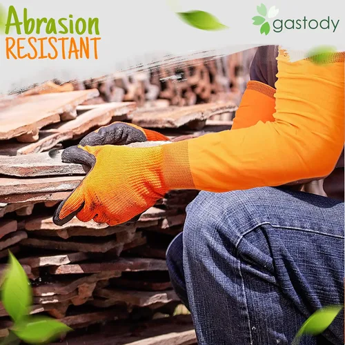Miniatura 2 de Guantes de jardinería de manga larga para mujeres y hombres, guantes de jardín de puño largo, multiusos, resistentes para exteriores e interiores