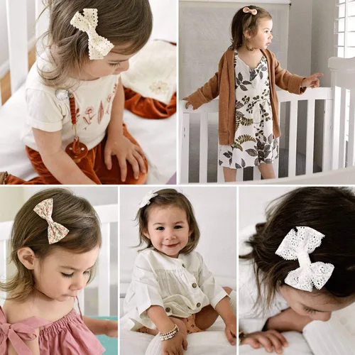 Miniatura 3 de Pinzas para el pelo para bebé, paquete de 10 pasadores totalmente forrados, accesorios para el cabello para niñas pequeñas, niños pequeños