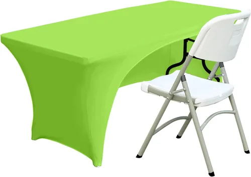 Miniatura 16 de ABCCANOPY - Mantel elástico de 1,2 m para mesa, ajustado, con parte trasera abierta, lavable, salvamanteles para mesas rectangulares, color negro