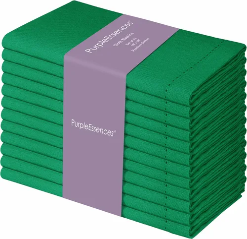 Miniatura 12 de PurpleEssences Juego de 6 servilletas de tela de vainica, 100% algodón, suaves, duraderas, lavables, ideales para bodas, Navidad, vacaciones