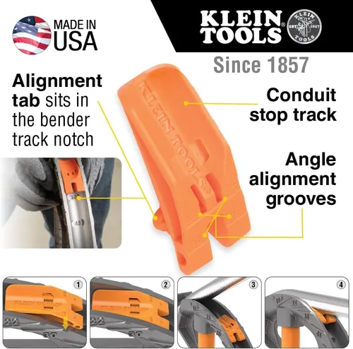Miniatura 3 de KLEIN TOOLS 51606 Doblador de conductos de aluminio de montaje completo, 1/2-pulgada EMT, pedal ancho para alimentos, símbolos de referencia