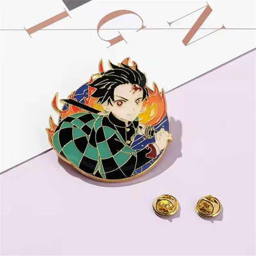 Miniatura 6 de Kimetsu No Yaiba Tanjiro - Broches de personajes de anime Nezuko Rengoku, regalos de cosplay para niños, niñas, adolescentes, mujeres y hombres