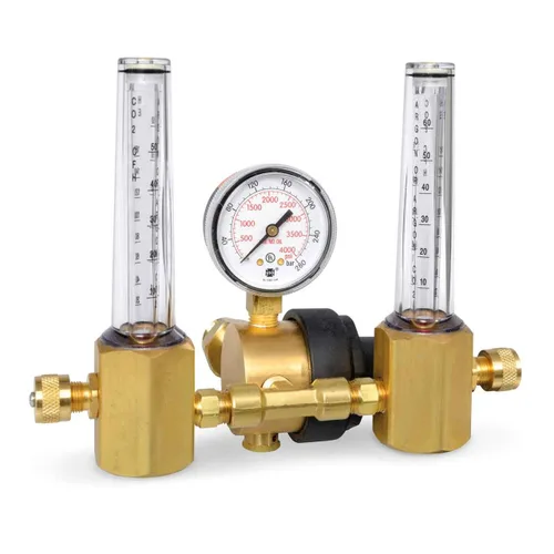 Miller Smith 23-50-580 Regulador, caudalímetro, doble, multiescala, 50 PSI