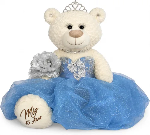 Miniatura 24 de KINNEX COLLECTIONS SINCE 1997 20" Quince Anos Quinceanera Last Doll Osito de peluche con vestido (pieza de centro) ~ ARC16831-4 (azul bebé)