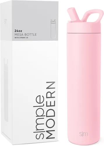 Miniatura 33 de Simple Modern Botella de agua con tapa de pajilla Termo de acero inoxidable aislado Botellas de agua reutilizables para viajes para gimnasio