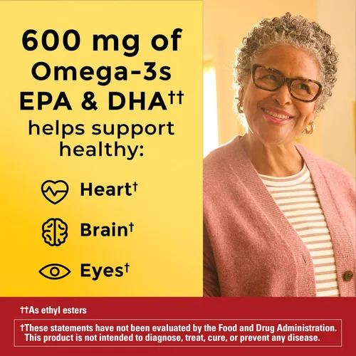 Miniatura 2 de Nature Made - Suplementos de Aceite de Pescado Omega 3 y Aceite de Algas, 1200 mg, Suplemento de Omega 3 para el Corazón, el Cerebro y los Ojos, Uno