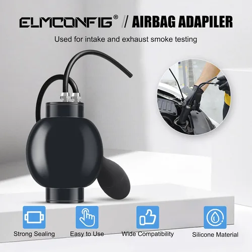Miniatura 2 de ELMCONFIG Adaptador de admisión rápida, vejiga de máquina de humo automotriz, probador de bloqueo, tapón de fuga inflable, probador de fugas