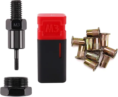 Miniatura 8 de Juego de herramientas de remache M10 y 10 tuercas de remache, pieza de repuesto para remaches, juego de accesorios de herramientas Nutsert