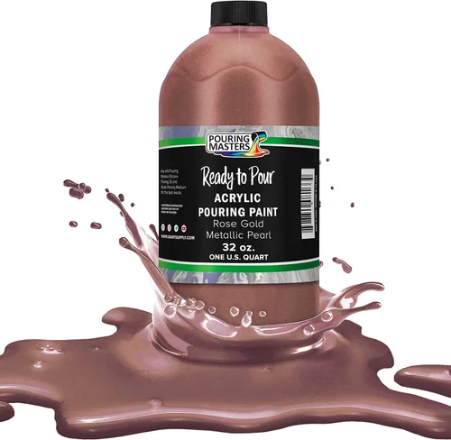 Miniatura 47 de Pouring Masters - Acrílico metálico dorado de 24 quilates - Listo para verter - Pintura para verter - A base de agua premezclada de 32 onzas
