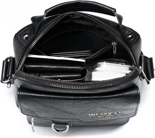 Miniatura 4 de Bolsa de mensajero para hombre, de piel sintética, bolsa de hombro, bolsa de viaje, bolso de hombre, bolso casual, bolsa de mano con personalidad