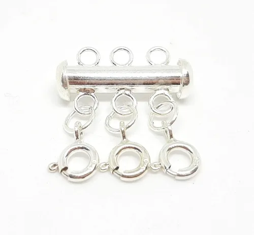 Miniatura 5 de Seashell Crafter - Collar en capas de plata de ley con cierre espaciador, desenreda y separa varios collares con cierre deslizante y cierre