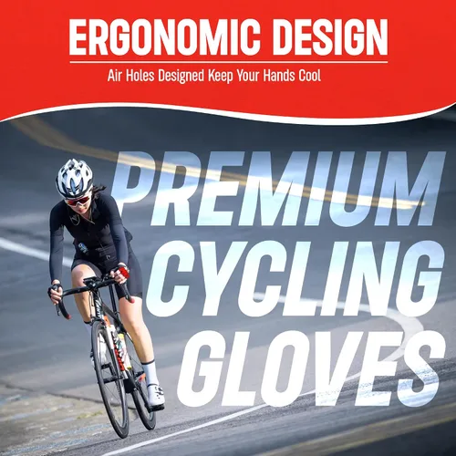 Miniatura 4 de RRAYS Guantes de ciclismo - Tela de licra transpirable - Guantes acolchados de medio dedo, guantes de bicicleta unisex, guantes de ciclismo
