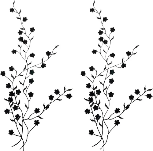 2 piezas bordadas de flores de ciruelo para coser/planchar en parches decorativos florales para coser cuello busto vestido bolsa, falda, mochilas,