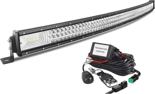 Miniatura 12 de AUXTINGS 42 inch Curved LED Light Bar with Remote Controller Wiring Harness,540W Triple Row Spot Flood Beam,Strobe Flash Work Light Driving