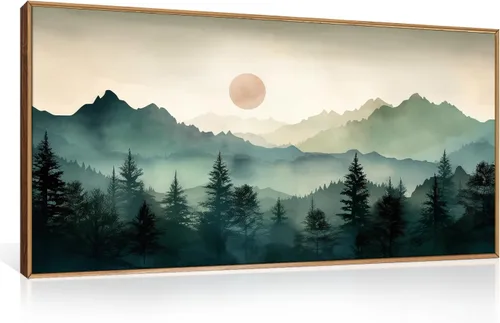 Miniatura 58 de LHIUEM Gran Arte de Pared de Lienzo Abstracto Marrón Gris Enmarcado, Decoración de Pared en Toques de Pincel Pastel, Pintura de Pared Moderna