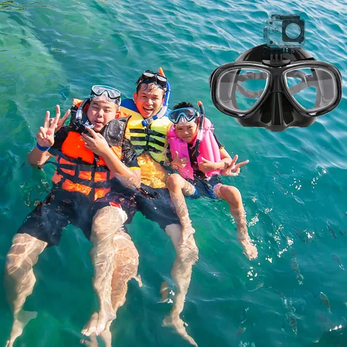 Miniatura 7 de Equipo de esnórquel miope, juego de esnórquel seco miope para jóvenes adultos, máscara de buceo antiempañamiento miope y esnórquel superior seco
