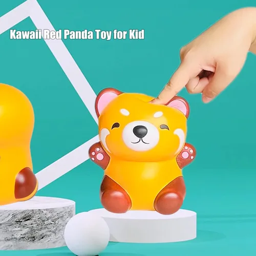 Miniatura 6 de Lindo panda rojo de levantamiento lento, juguete de mapache Squishys regalo de cumpleaños para niños, alivio del estrés, juguetes Kawaii Squishie