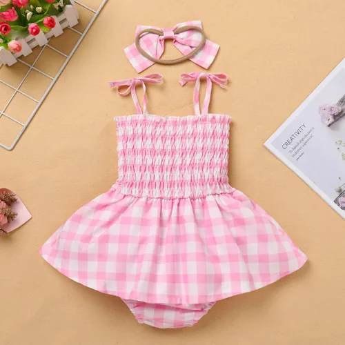 Miniatura 3 de Vestido de tutú sin mangas para niñas pequeñas, vestido de tela escocesa rosa, vestido de verano para niñas pequeñas, vestidos de fiesta de princesa