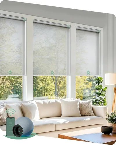 Miniatura 33 de Yoolax - cortinas enrollables motorizadas sin cenefa Vinilo opaco gris claro