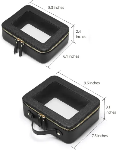 Miniatura 2 de Bolsa de maquillaje transparente Popvibe, estuche de cosméticos de viaje con cremallera, bolsa de aseo transparente con cremallera, organizador
