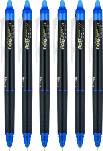 Miniatura 8 de PILOT FriXion Synergy Clicker Bolígrafos de gel retráctiles y borrables, punta extra fina de 0.5mm, tinta negra, paquete de 6 unidades Negro