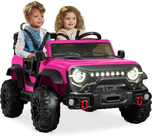 Miniatura 10 de Best Choice Products Camión de paseo para niños de 12 V, auto de juguete con batería con suspensión de resorte, control remoto, 3 velocidades, luces