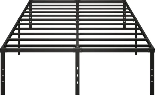 Miniatura 11 de Base de cama individual de 18 pulgadas de alto, plataforma resistente con almacenamiento debajo de la cama, marco de cama de metal resistente
