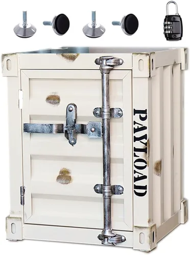 Miniatura 29 de Mesita de noche creativa estilo industrial, contenedor de hierro para sofá, mesa de esquina lateral de metal, mesa de teléfono, decoración de mesa