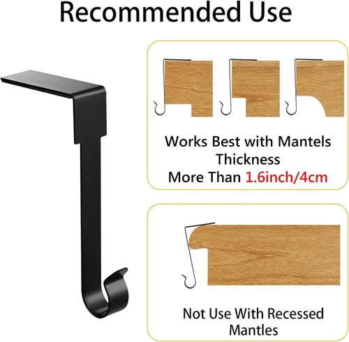 Miniatura 3 de 6 piezas de soportes para calcetines de Navidad para repisa, ganchos para colgar calcetines de metal, ganchos para ornamentos navideños, clips