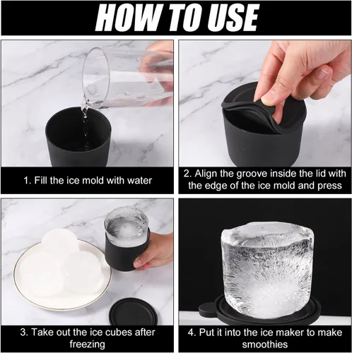 Miniatura 5 de 4 piezas de repuesto de hielo, hielo de silicona reutilizable con tapas de repuesto compatibles con accesorios de máquina de afeitar, fácil