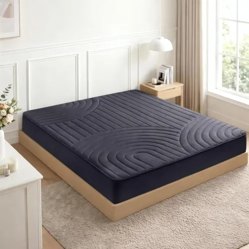 Miniatura 19 de ZonLi Colchón de piso japonés tipo futón, colchón de tatami de tamaño completo, 4" de espesor, colchoneta enrollable de tatami con funda lavable Gris