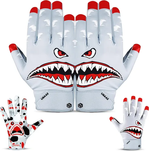 Miniatura 6 de LISAAZ Football Gloves Tacky Sticky Wide Receiver Youth Football Gloves that Locks the Catch to Boost Game Day Breathable no Slip Palm for Kids Boys