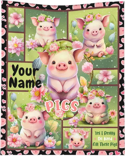 Miniatura 18 de Just A Girl Who Loves Pigs - Manta tipo throw de felpa mullida de franela para siesta para viajes, picnic, cama, sofá, cálida y acogedora para todas