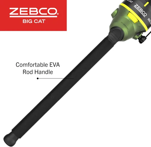Miniatura 6 de Zebco Big Cat Spincast - Combo de caña de pescar y carrete, engranajes totalmente metálicos, recuperación a mano derecha o izquierda intercambiable
