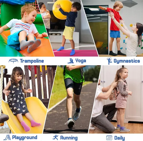 Miniatura 2 de HYCLES Calcetines Antideslizantes para Niños y Niñas Pequeños Calcetines de Agarre para Tobillo Calcetines Adhesivos Antideslizantes para Niños 6