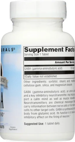 Miniatura 6 de Source Naturals Serene Science GABA, para una mente tranquila, 750mg - 45 Tabletas